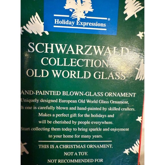 VTG German Schwarzwald Hand-Painted Blown Glass Holiday Santa Ornament Nos gift - Picture 3 of 16